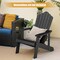 Costway Patio HIPS Adirondack Chair with Cup Holder Weather Resistant Outdoor 380 LBS Black/Teak/Green/Navy/Red/Gray/White/Yellow